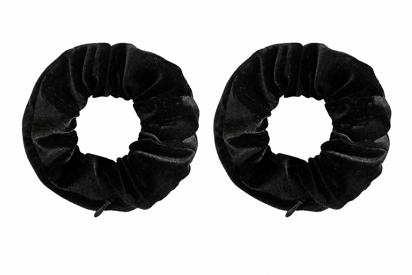 Multi-Functional Zipper Scrunchie Hair Tie with Hidden Storage Pocket – 2-Pack