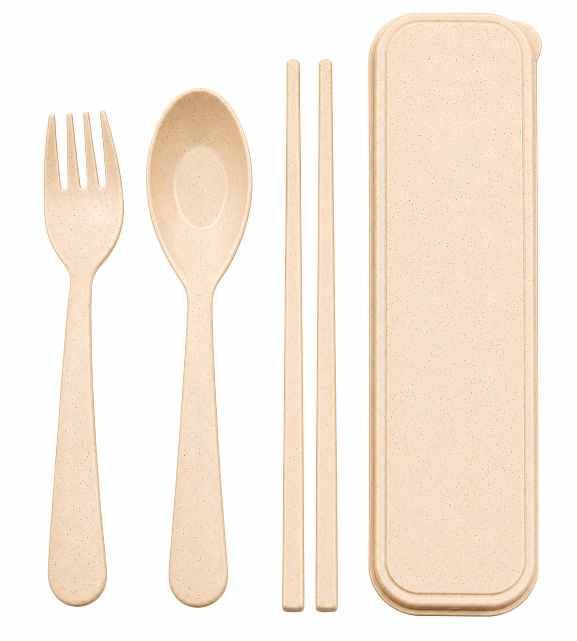 2-Pack Eco-Friendly Wheat Straw Portable Utensil Set – Compact Travel Cutlery Kit