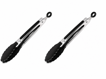 (2-Pack) 7-Inch Mini Kitchen Tongs with Heat-Resistant Nylon Tips
