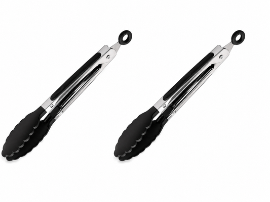 (2-Pack) 7-Inch Mini Kitchen Tongs with Heat-Resistant Nylon Tips