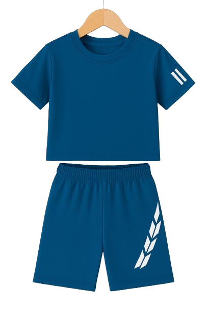 Kids 2-Piece Activewear Sports Set – Short Sleeve Top & Elastic Shorts (4Y–10Y)