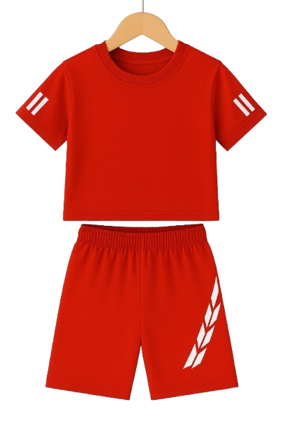 Kids 2-Piece Activewear Sports Set – Short Sleeve Top & Elastic Shorts (4Y–10Y)