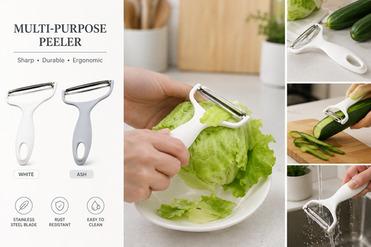 2-Pack Stainless Steel Dual-Blade Cabbage Shredder & Vegetable Peeler
