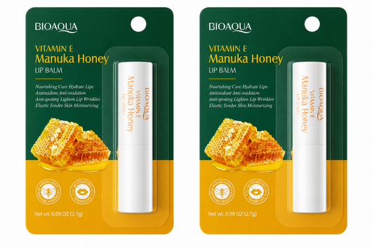 BIOAQUA Vitamin E Manuka Honey Lip Balm – Deep Moisturizing Care, 2-Pack