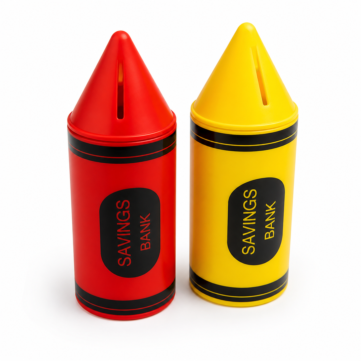 Children’s 6" Crayon Savings Bank – Assorted Colors, 2-Pack