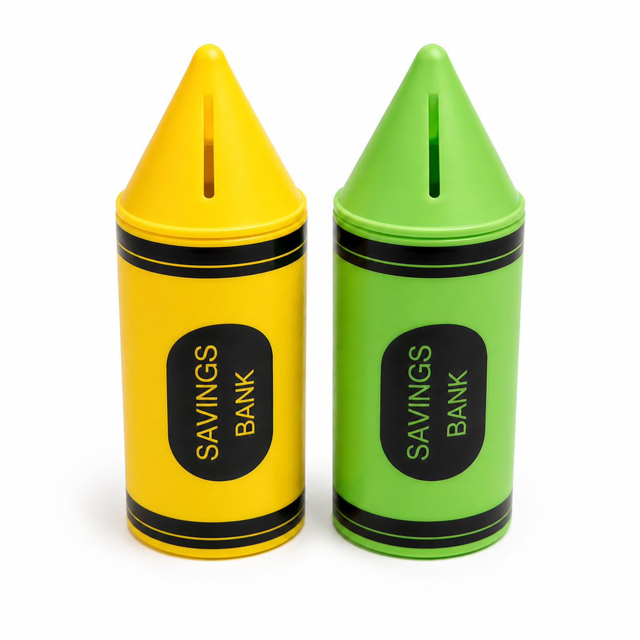 Children’s 6" Crayon Savings Bank – Assorted Colors, 2-Pack