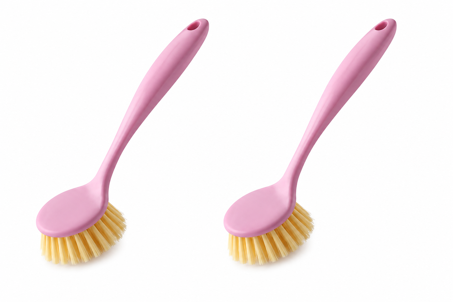 2-Pack Long Handle Kitchen Scrub Brush Non Slip Dish and Pot Cleaning Tool with Soft Bristles for Efficient Cleaning