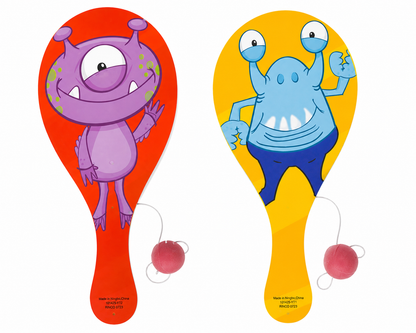 9" Monster Character Paddle Ball Toy Set – 2 Pack