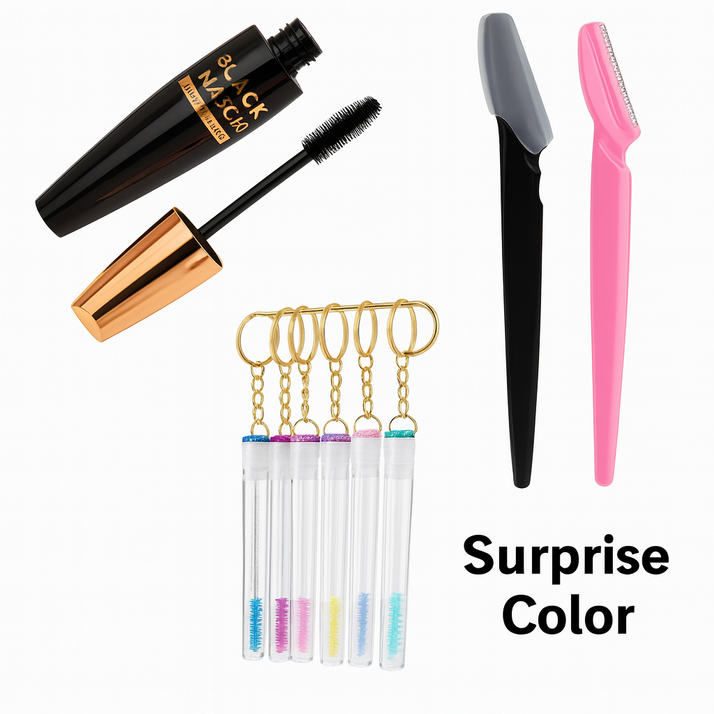 DUNUF Everyday Glow Lash & Brow Bundle – Mascara, Razors & Spoolies