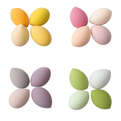 Multi-purpose Blending Sponges Teardrop Shape Latex-Free Smooth Blending Assorted Colors 4-Piece Set