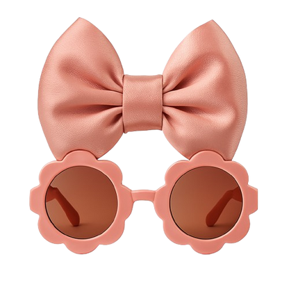 Safe Haven & CO Girls' Sunglasses with Bow Headbands Set