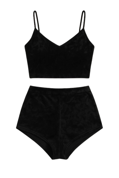 Women’s Velvet Halter Top and Shorts Sleepwear Set