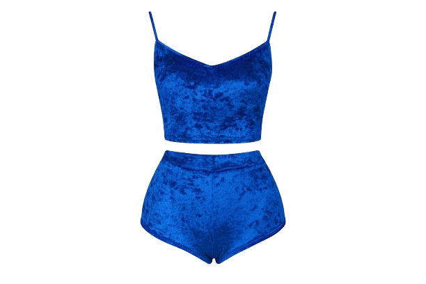 Women’s Velvet Halter Top and Shorts Sleepwear Set