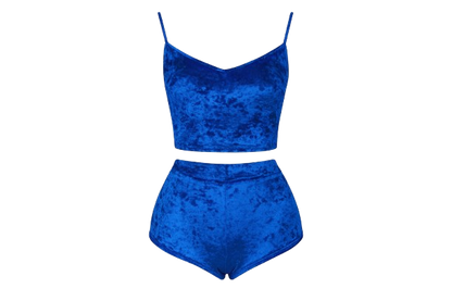 Women’s Velvet Halter Top and Shorts Sleepwear Set