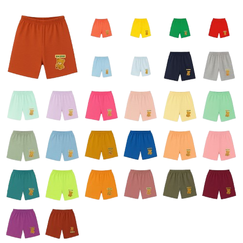 Children’s Cotton Shorts with Teddy Bear Patch 3-Pack