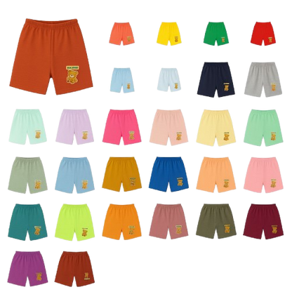 Children’s Cotton Shorts with Teddy Bear Patch 3-Pack