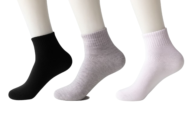 Black, White & Gray Crew Socks – 3 Pack