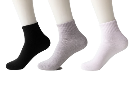 Black, White & Gray Crew Socks – 3 Pack