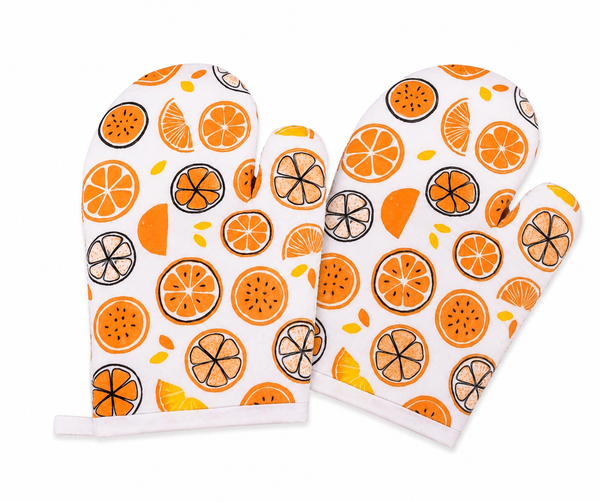 Heat-Resistant Cotton Oven Mittens Set