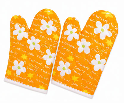 Heat-Resistant Cotton Oven Mittens Set