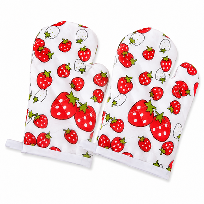 Heat-Resistant Cotton Oven Mittens Set