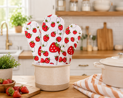 Heat-Resistant Cotton Oven Mittens Set