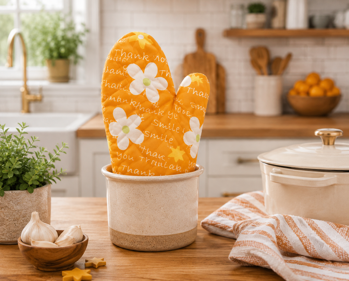 Heat-Resistant Cotton Oven Mittens Set