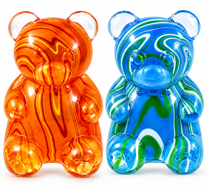 Streak Pattern Bear Squishy Stress Relief Fidget Toys – 2-Pack