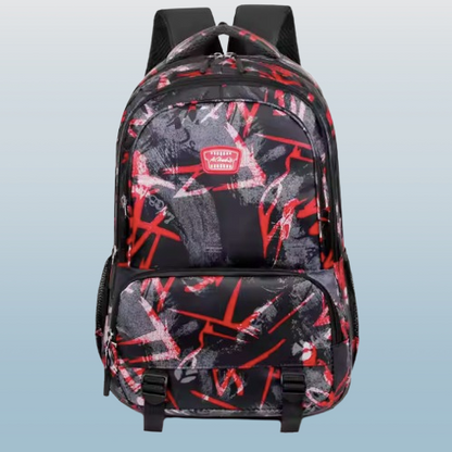 Waterproof Graffiti School Backpack – Multi-Compartment Laptop Travel Rucksack