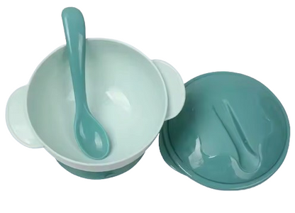 Toddler's Anti-Slip Training Bowl Feeding Set with Spoon