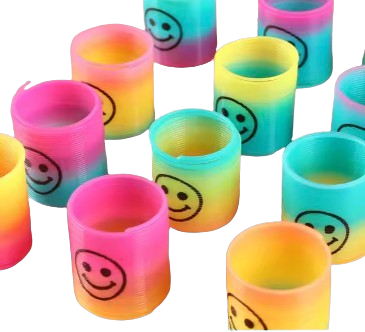 8-Pack Mini Rainbow Spring Coil Toy – Smiley Face Fidget Toy for Kids