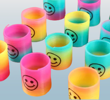 Mini Rainbow Spring Coil Toy – Smiley Face Fidget Toy for Kids