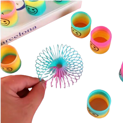 8-Pack Mini Rainbow Spring Coil Toy – Smiley Face Fidget Toy for Kids