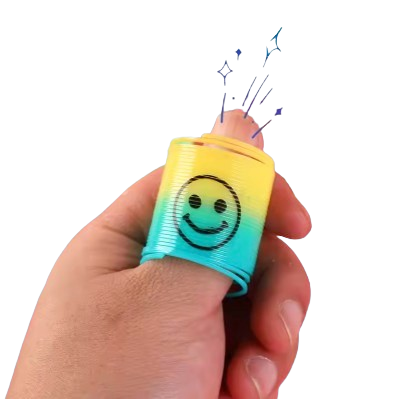 8-Pack Mini Rainbow Spring Coil Toy – Smiley Face Fidget Toy for Kids