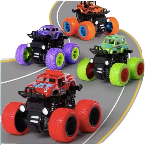 Children's 4WD Inertia Stunt Monster Trucks – Pull-Back Off-Road Vehicle Toy
