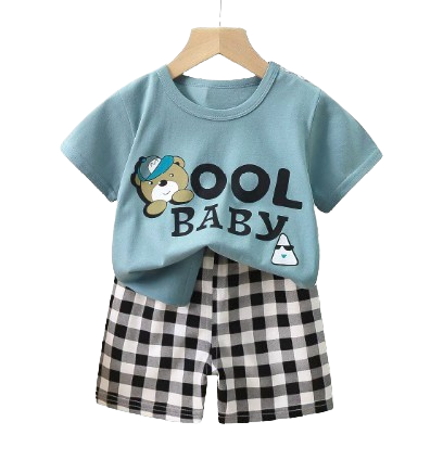 Boys’ 2-Piece Cartoon T-Shirt & Shorts Set – Summer Cotton Outfit