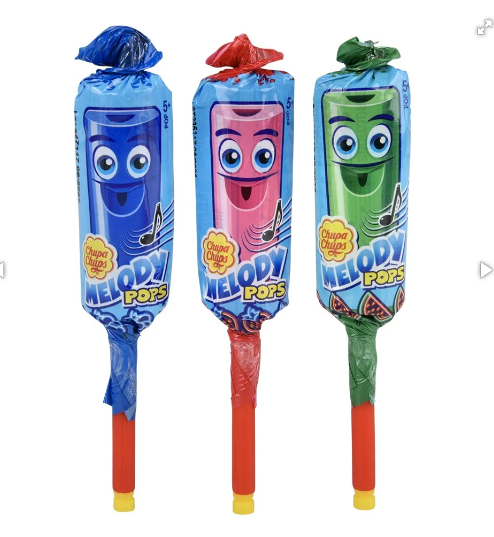 Chupa Chups Melody Pops Whistle Lollipops 3 Flavors 10-Pack