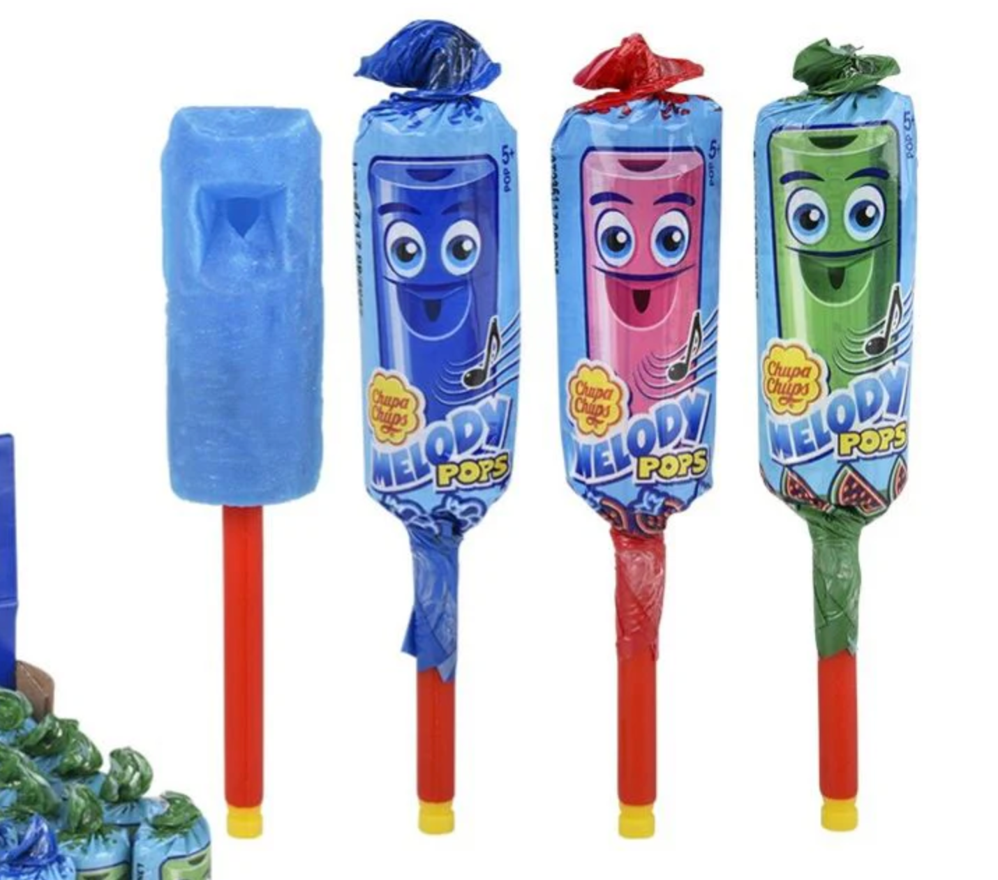 Chupa Chups Melody Pops Whistle Lollipops 3 Flavors 10-Pack
