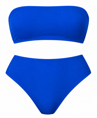 Women’s Bandeau Bra Top & High-Waist Panty Set – Soft Seamless Comfort