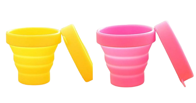2-Pack Travel Folding Silicone Water Cup – Portable & Collapsible Drinking Cup
