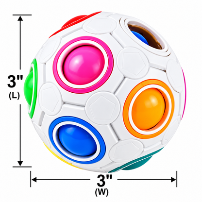 2-Pack Rainbow Magic Stress Relief Puzzle Fidget Balls – Color-Matching Brain Teaser Toys