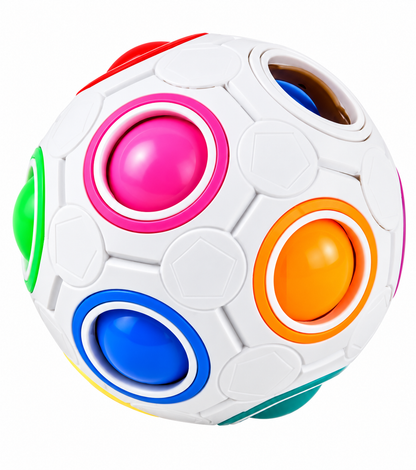 2-Pack Rainbow Magic Stress Relief Puzzle Fidget Balls – Color-Matching Brain Teaser Toys