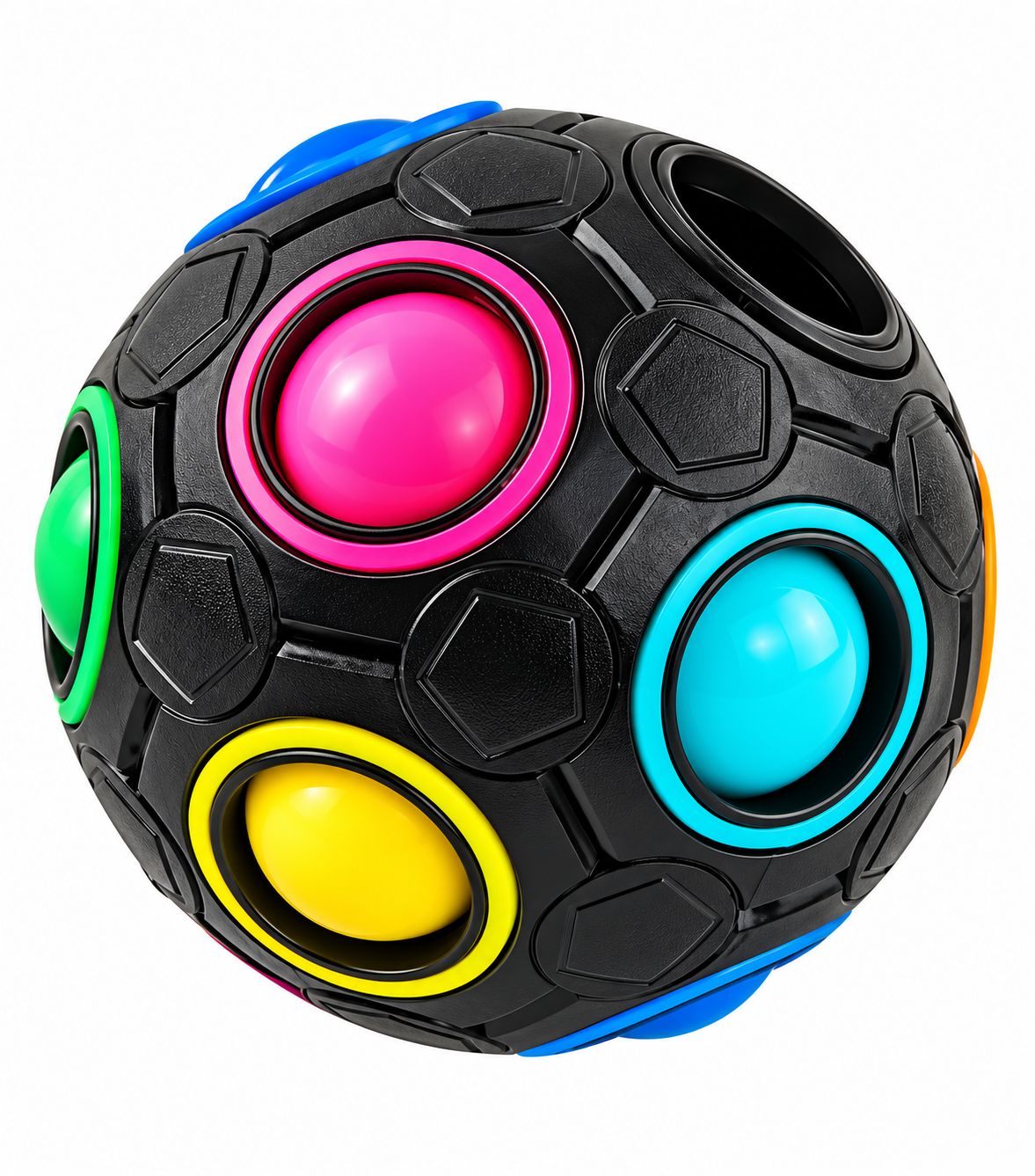 2-Pack Rainbow Magic Stress Relief Puzzle Fidget Balls – Color-Matching Brain Teaser Toys