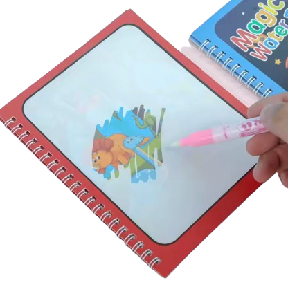 Safe Haven & CO Magic Water Drawing Book Set with Refillable Pen – Reusable Coloring Activity for Kids