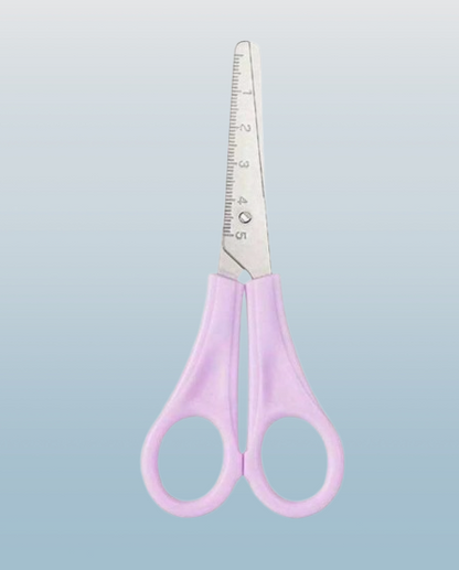 Colorful Ruler-Scale Safety Scissors – Rounded Tip for Students & Crafts