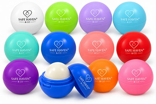 Safe Haven & CO Round Ball Lip Balm – Vanilla & Fruit Flavors