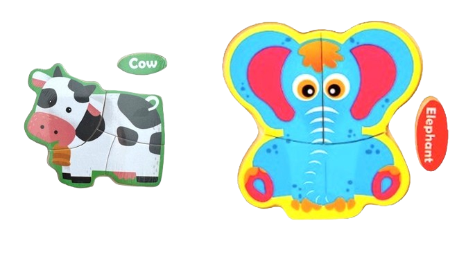 Safe Haven & CO Wooden Toddler Jigsaw Puzzle Set – 2 Pack Learning Puzzles (12–24 Months)