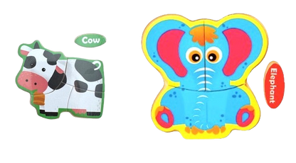 Safe Haven & CO Wooden Toddler Jigsaw Puzzle Set – 2 Pack Learning Puzzles (12–24 Months)