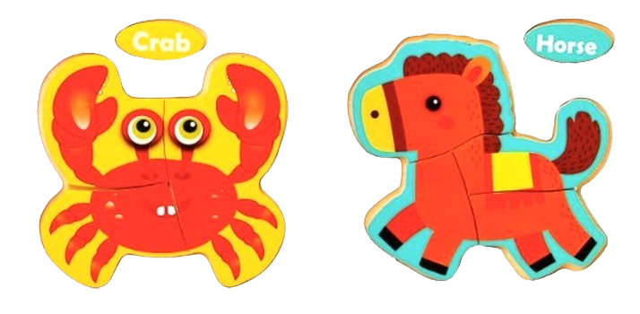 Safe Haven & CO Wooden Toddler Jigsaw Puzzle Set – 2 Pack Learning Puzzles (12–24 Months)