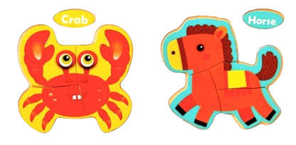 Safe Haven & CO Wooden Toddler Jigsaw Puzzle Set – 2 Pack Learning Puzzles (12–24 Months)